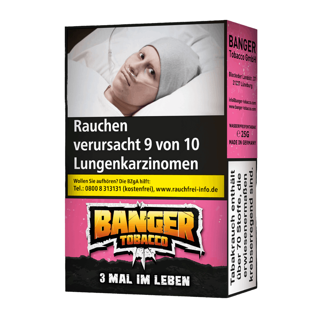 Banger Tobacco Shisha Tabak - 3 Mal im Leben