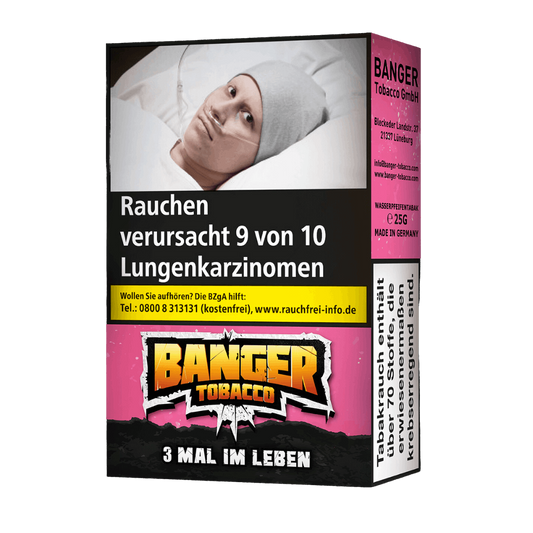 Banger Tobacco Shisha Tabak - 3 Mal im Leben